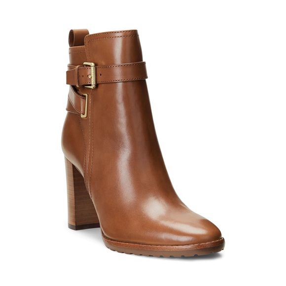Lauren Ralph Lauren Women's Madisyn Bootie Fashion Boot, Deep Saddle Tan, 5 - Picture 1 of 1